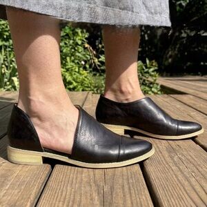 Journee Collection Quelin Black D'Orsay Flats Shoes Size 8 Slip-On Career Work